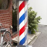 よく見かけるけど名前を知らないモノ 理容室前の3色の置物は？