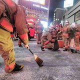 渋谷のスクランブル交差点で火災　「男が液体をまき火つけた」と通報