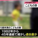 日本のこどもの数　45年連続減少　去年より35万人減の1329万人と過去最少